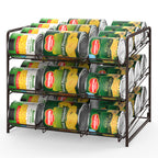 3-Tier Stackable Can Organizer for Pantry & Cabinet - Holds 36 Cans, First-In First-Out Gravity Flow Dispenser