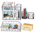 5-Piece Wire Mesh Desk Organizer Set - Office Accessories with File Tray, Pen Holder, and Note Pad Stand