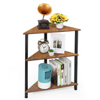 3-Tier Corner Shelf Stand, Triangle Side Table for Small Spaces, Floating Style Display Rack for Home