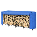 5.3ft Heavy-Duty Firewood Rack with Waterproof Cover, Weather Resistant Log Stacker for Outdoor Wood Storage, Large Capacity,