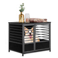 Furniture Style Dog Crate End Table, Medium Decorative Pet Kennel with Metal Frame & Wooden Top, Space-Saving,