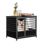 Furniture Style Dog Crate End Table, Medium Decorative Pet Kennel with Metal Frame & Wooden Top, Space-Saving,
