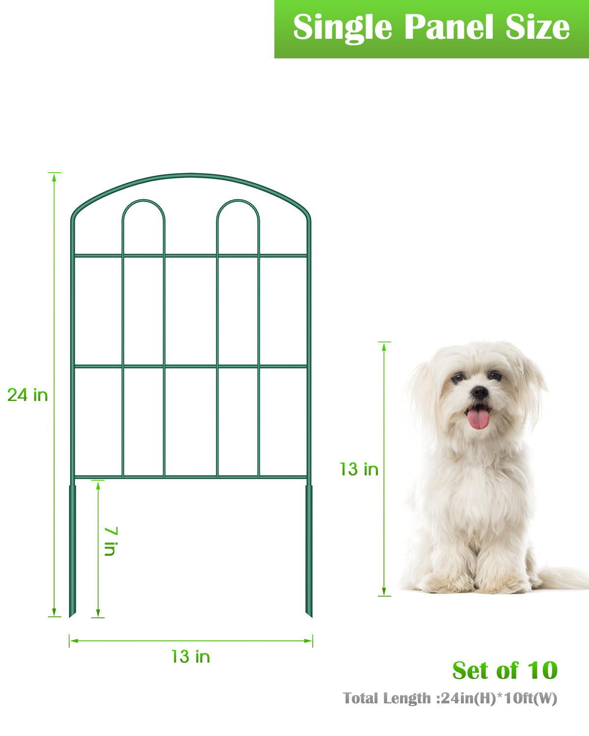 Decorative Garden Fence - Metal Rustproof Wire Border Sections
