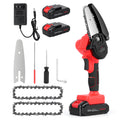 Mini Cordless Chainsaw 4-Inch Handheld - 21V Battery Operated Electric Saw for Tree Pruning & Wood Cutting