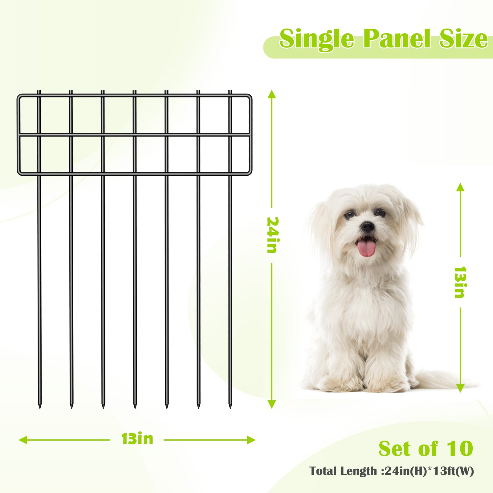 No-Dig Metal Garden Barrier Fence  - Decorative Wire Panels for Yard & Patio