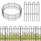 20-Pack Decorative Garden Fence, 16.5"H x 21ft Rustproof Metal Animal Barrier for Yard, Dog & Flower Bed Border,