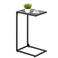 C-Shaped End Table, Snack Side Table Slide Under Sofa for Couch & Bed, Space Saving Sofa Table, Modern Gray,