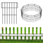 10-Pack Garden Fence Animal Barrier, Rustproof Metal Short Panels No-Dig Fencing for Yard & Flower Beds,