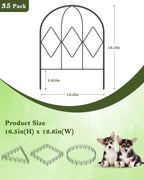 20-Pack Decorative Garden Fence, 16.5"H Diamond Pattern Animal Barrier for Yard & Landscape, Rustproof Metal,