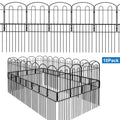 10-Pack Decorative Garden Fence Panels, Rustproof Metal Flower Bed Border, Interlocking Patio Fencing for Yard Landscape and Animal Barrier,