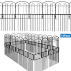10-Pack Decorative Garden Fence Panels, Rustproof Metal Flower Bed Border, Interlocking Patio Fencing for Yard Landscape and Animal Barrier,