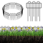 No-Dig Garden Fence Panels 10-Pack, Heavy Duty Metal Yard Fencing, Decorative Flower Bed Border and Dog Barrier for Outdoor Landscaping,
