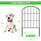 10-Pack Arched Garden Fence Panels, 22"H x 10ft L Rustproof Wire Edging with Stabilizing Plastic Stakes