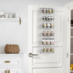12-Tier Over The Door Pantry Organizer, Adjustable Metal Storage Rack for Kitchen & Laundry Room
