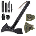 Professional Camping Axe with Multi-Tool Handle, Tactical Black Hatchet for Survival, Wood Chopping, and Outdoor Adventure,