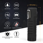 2-in-1 Electric Arc Lighter & LED Flashlight, USB Rechargeable Windproof Plasma Lighter for Camping, Candles, and Emergency Fire,