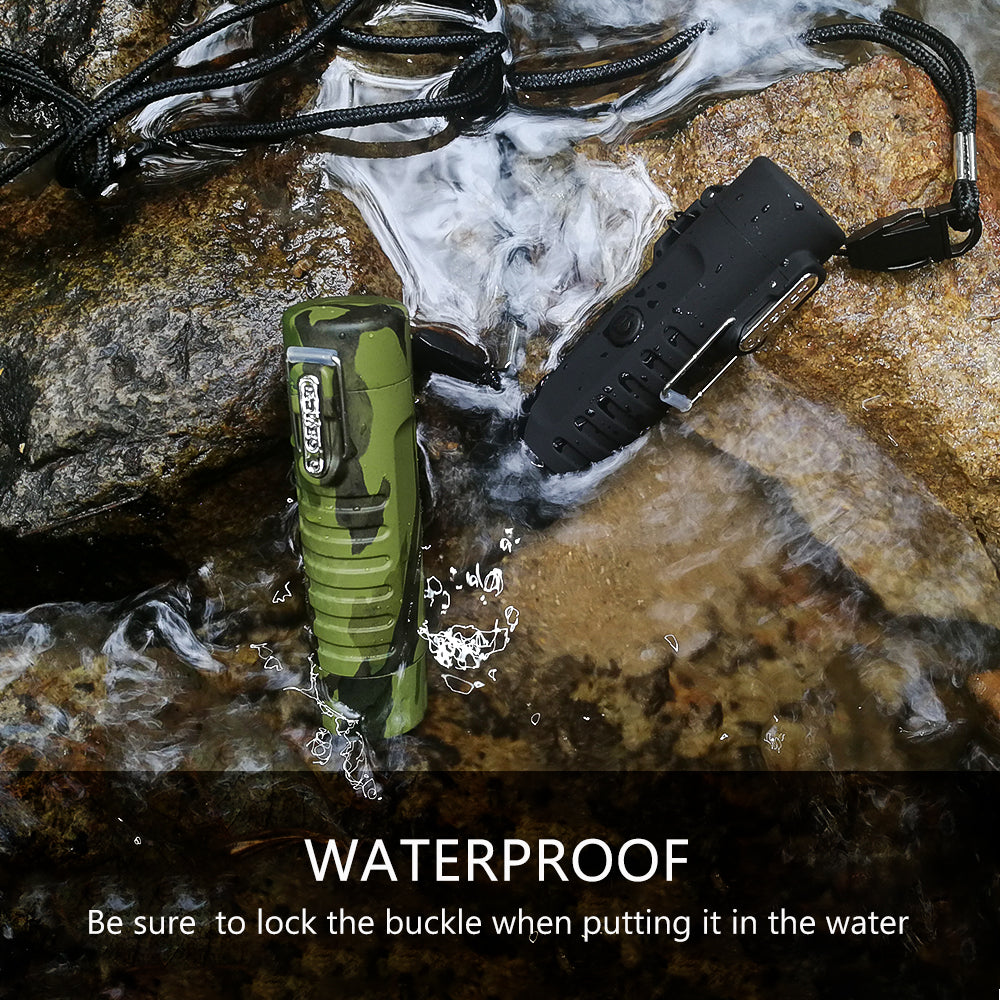 2-in-1 Electric Arc Lighter & LED Flashlight, USB Rechargeable Windproof Plasma Lighter for Camping, Candles, and Emergency Fire,