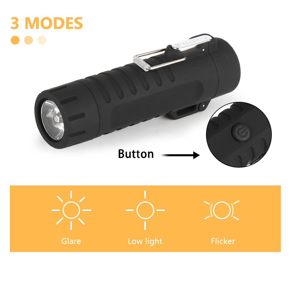2-in-1 Electric Arc Lighter & LED Flashlight, USB Rechargeable Windproof Plasma Lighter for Camping, Candles, and Emergency Fire,
