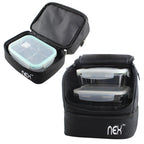 Double Decker Insulated Lunch Bag, Large Capacity Cooler Lunch Box for Men and Women, Leakproof Tote for Work, School, and Picnic, Black,