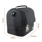 Double Decker Insulated Lunch Bag, Large Capacity Cooler Lunch Box for Men and Women, Leakproof Tote for Work, School, and Picnic, Black,