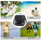Double Decker Insulated Lunch Bag, Large Capacity Cooler Lunch Box for Men and Women, Leakproof Tote for Work, School, and Picnic, Black,