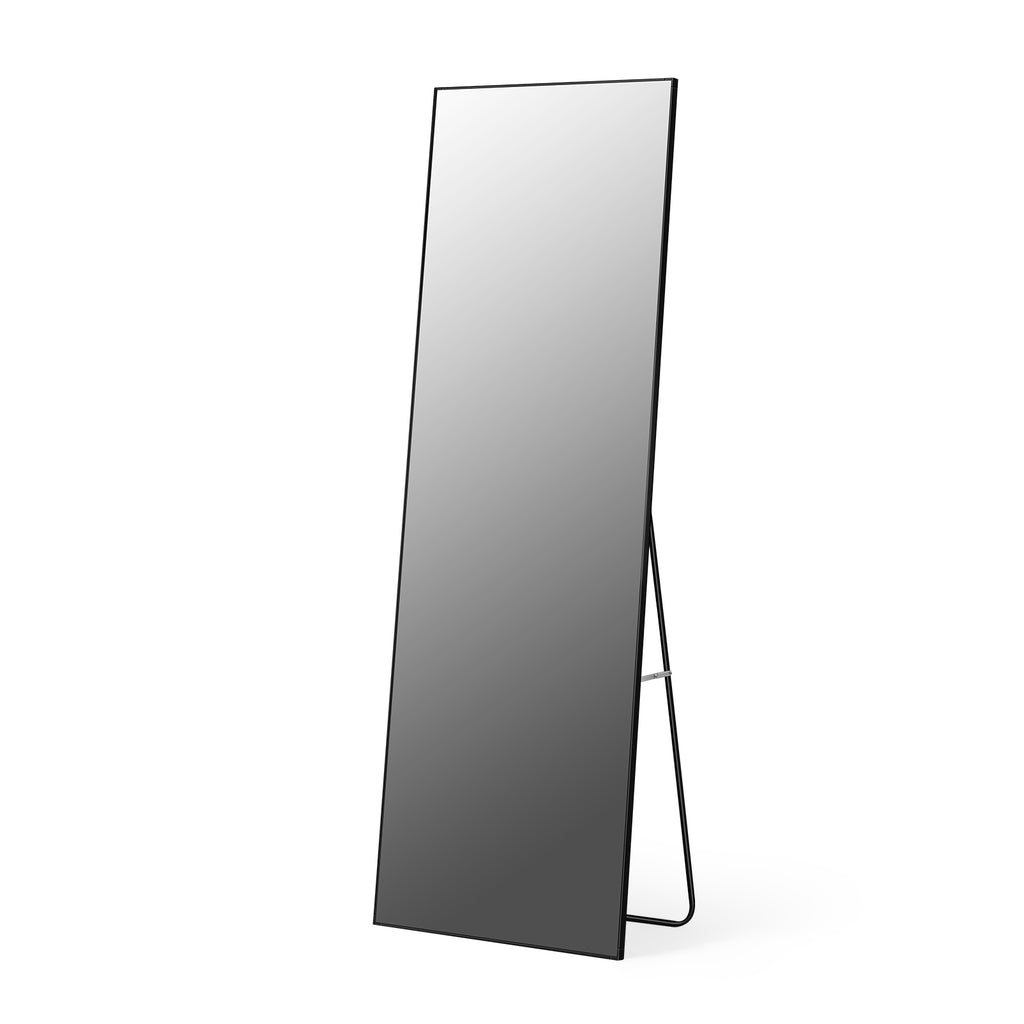 65inch x 23inch Full Length Mirror with Standing Holder, Large Floor Mirror with Metal Frame, Dressing Mirror for Bedroom and Locker Room,