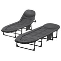 Folding Camping Cot for Adults with Cushion & Pillow, Portable Sleep Bed with Side Pocket for Outdoor Camping and Home Guest,