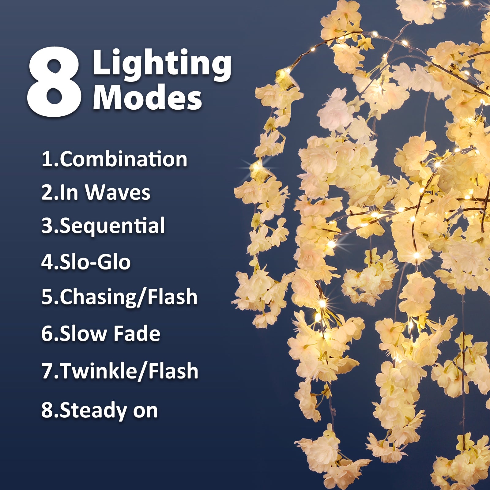 4FT Lighted Cherry Blossom Tree - Warm White LED Artificial Indoor Decor for Home & Parties