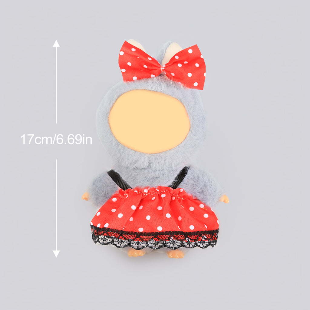 2 Pcs Doll Clothes Outfit Set for 6.69 Inch Mini Plush Doll, Cute Fashion Doll Dress Up Costume Accessories (Doll Not Included)
