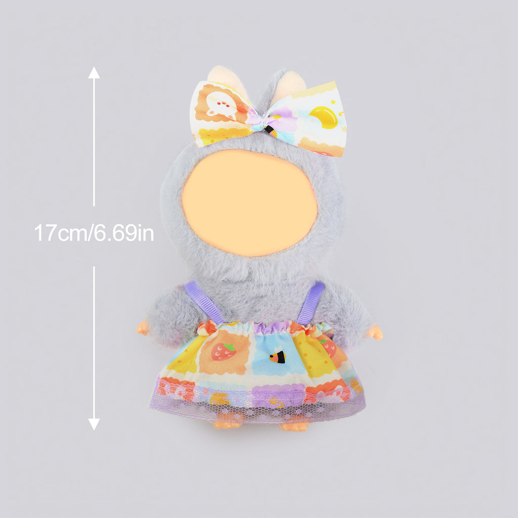 2 Pcs Doll Clothes Outfit Set for 6.69 Inch Mini Plush Doll, Cute Fashion Doll Dress Up Costume Accessories (Doll Not Included)