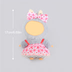 2 Pcs Doll Clothes Outfit Set for 6.69 Inch Mini Plush Doll, Cute Fashion Doll Dress Up Costume Accessories (Doll Not Included)