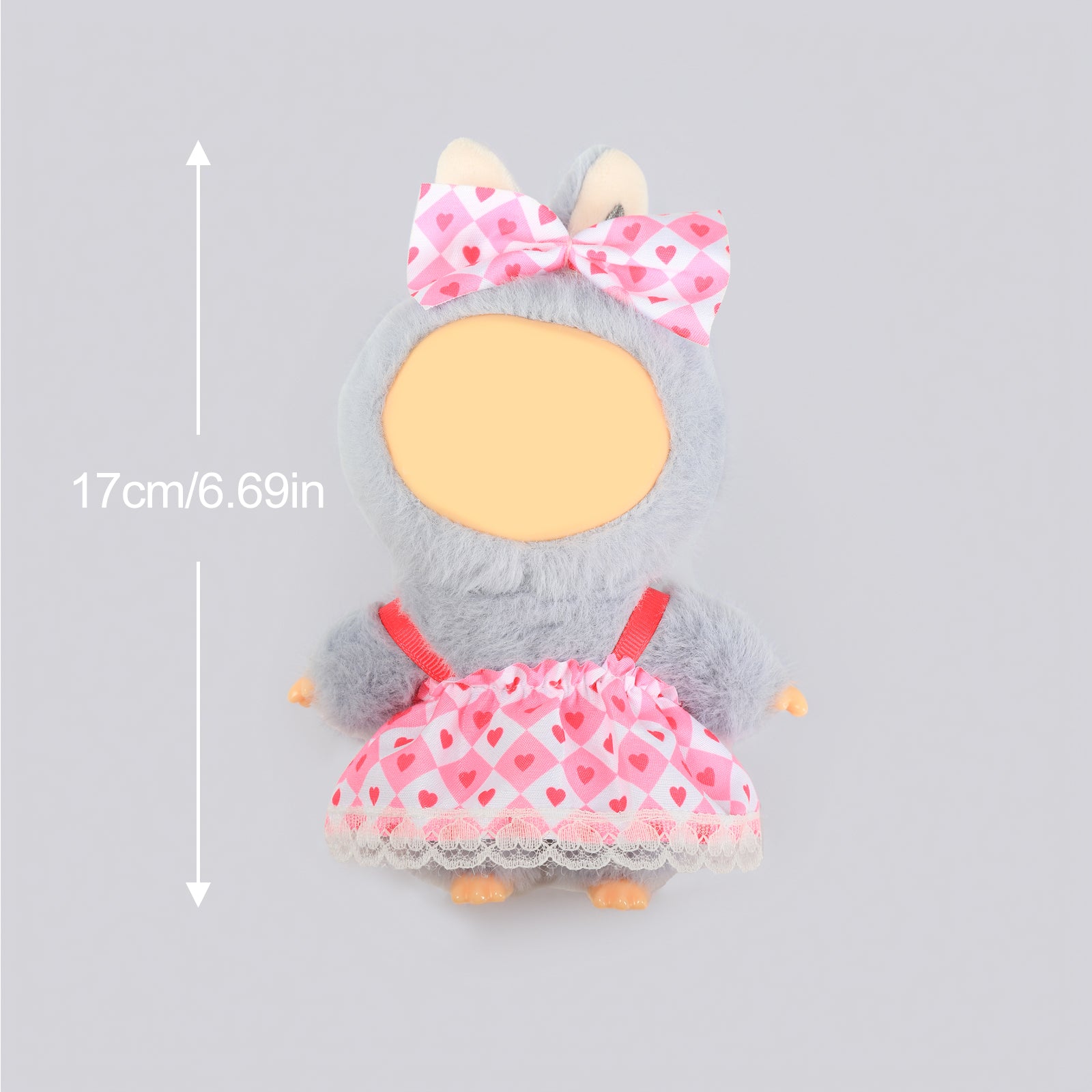 2 Pcs Doll Clothes Outfit Set for 6.69 Inch Mini Plush Doll, Cute Fashion Doll Dress Up Costume Accessories (Doll Not Included)