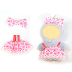 2 Pcs Doll Clothes Outfit Set for 6.69 Inch Mini Plush Doll, Cute Fashion Doll Dress Up Costume Accessories (Doll Not Included)