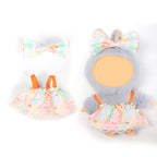 2 Pcs Doll Clothes Outfit Set for 6.69 Inch Mini Plush Doll, Cute Fashion Doll Dress Up Costume Accessories (Doll Not Included)