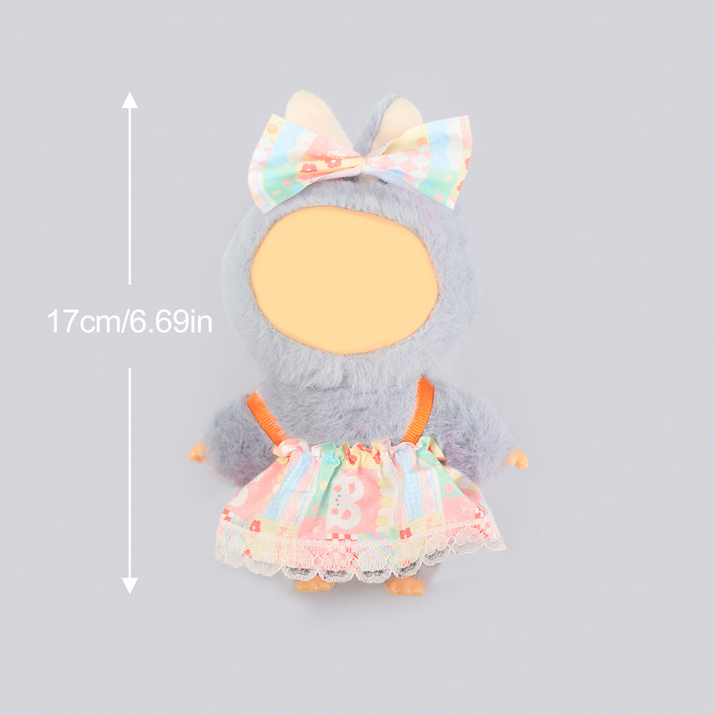 2 Pcs Doll Clothes Outfit Set for 6.69 Inch Mini Plush Doll, Cute Fashion Doll Dress Up Costume Accessories (Doll Not Included)