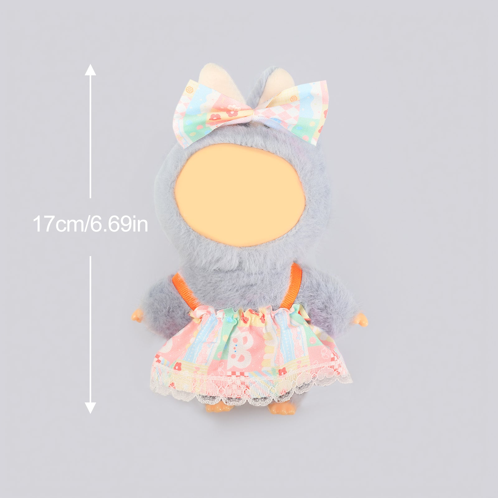 2 Pcs Doll Clothes Outfit Set for 6.69 Inch Mini Plush Doll, Cute Fashion Doll Dress Up Costume Accessories (Doll Not Included)
