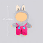 Doll Overalls Clothes for 6.69 Inch Mini Plush Doll, Cute Hot Corduroy Suspender Pants with Bear Buttons, Fashion Doll Dress Up Outfit Accessories (Doll Not Included)