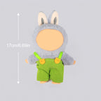 Doll Overalls Clothes for 6.69 Inch Mini Plush Doll, Cute Hot Corduroy Suspender Pants with Bear Buttons, Fashion Doll Dress Up Outfit Accessories (Doll Not Included)