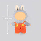 Doll Overalls Clothes for 6.69 Inch Mini Plush Doll, Cute Hot Corduroy Suspender Pants with Bear Buttons, Fashion Doll Dress Up Outfit Accessories (Doll Not Included)