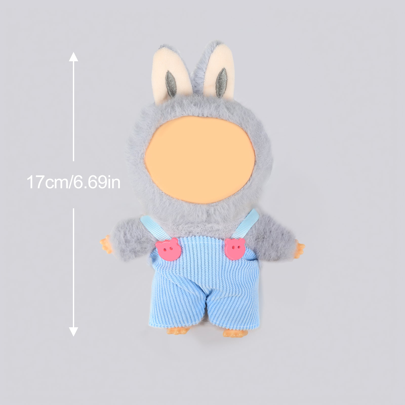 Doll Overalls Clothes for 6.69 Inch Mini Plush Doll, Cute Hot Corduroy Suspender Pants with Bear Buttons, Fashion Doll Dress Up Outfit Accessories (Doll Not Included)