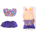 2Pcs Summer Beach Doll Clothes Outfit Set for 6.69 Inch Mini Plush Doll, Sleeveless Shirt & Elastic Shorts, Cute Casual Doll Dress Up Accessories (Doll Not Included)