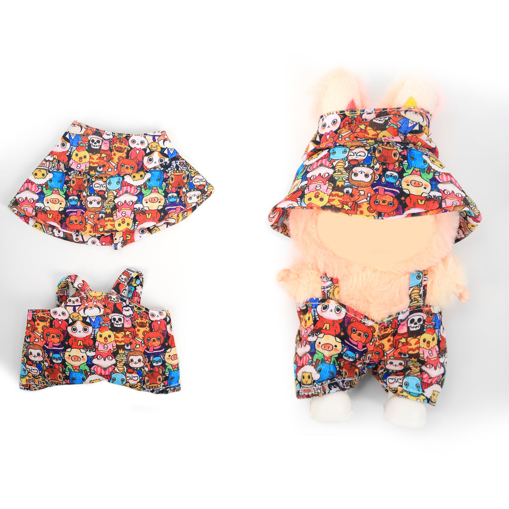 2Pcs Summer Beach Doll Clothes Outfit Set for 6.69 Inch Mini Plush Doll, Sleeveless Shirt & Elastic Shorts, Cute Casual Doll Dress Up Accessories (Doll Not Included)