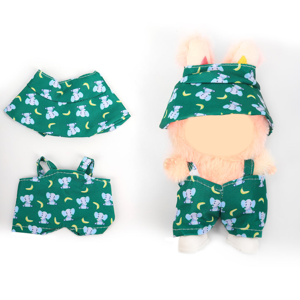 2Pcs Summer Beach Doll Clothes Outfit Set for 6.69 Inch Mini Plush Doll, Sleeveless Shirt & Elastic Shorts, Cute Casual Doll Dress Up Accessories (Doll Not Included)