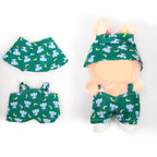 2Pcs Summer Beach Doll Clothes Outfit Set for 6.69 Inch Mini Plush Doll, Sleeveless Shirt & Elastic Shorts, Cute Casual Doll Dress Up Accessories (Doll Not Included)