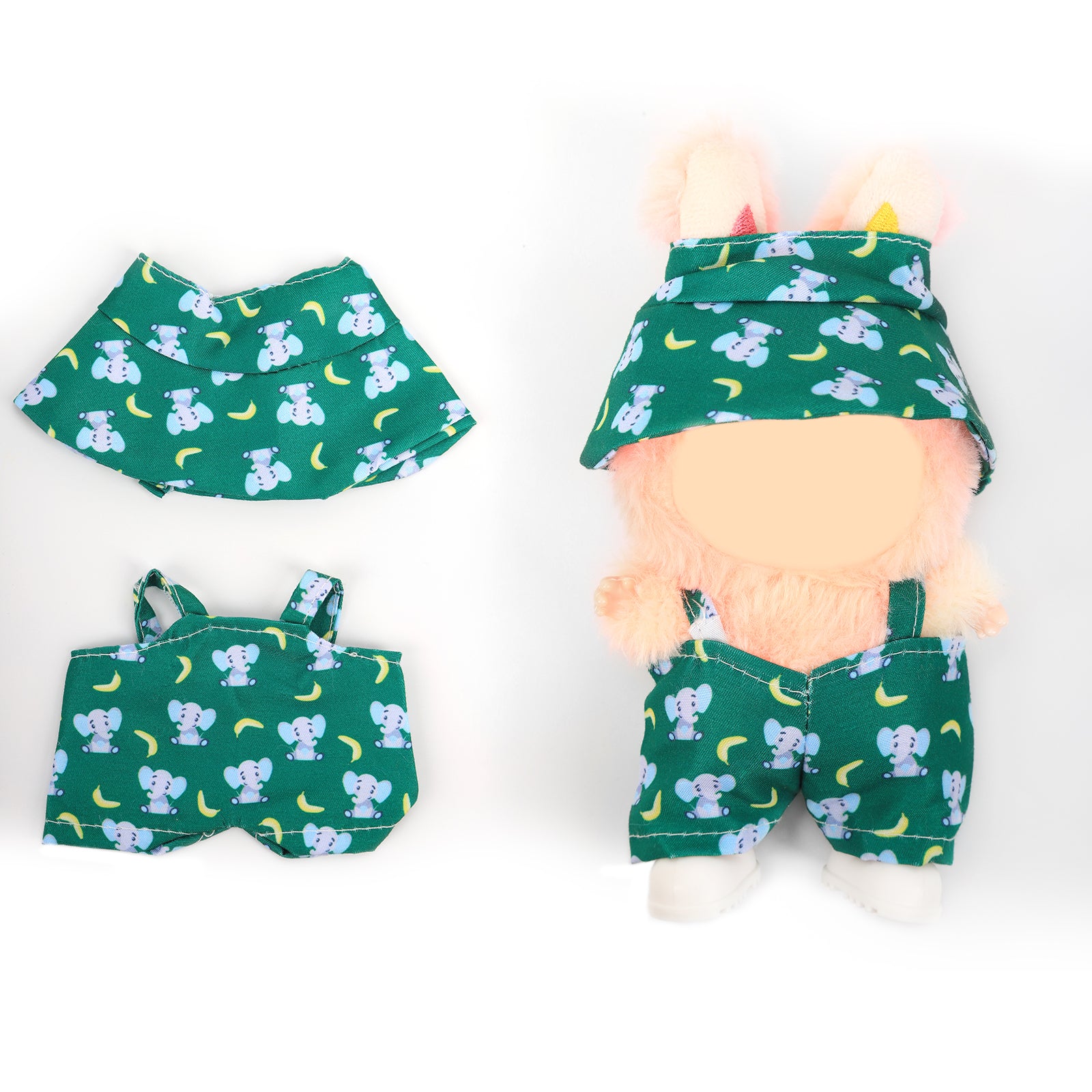 2Pcs Summer Beach Doll Clothes Outfit Set for 6.69 Inch Mini Plush Doll, Sleeveless Shirt & Elastic Shorts, Cute Casual Doll Dress Up Accessories (Doll Not Included)