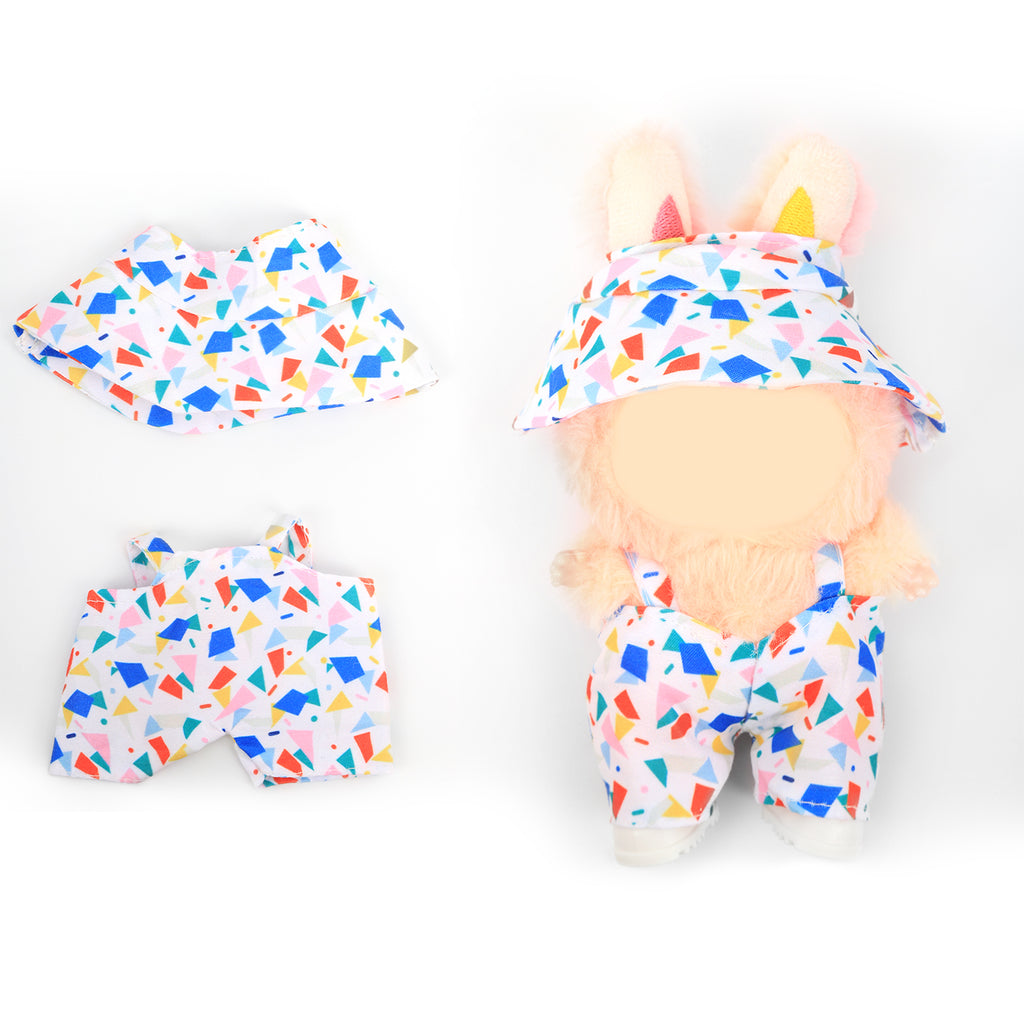 2Pcs Summer Beach Doll Clothes Outfit Set for 6.69 Inch Mini Plush Doll, Sleeveless Shirt & Elastic Shorts, Cute Casual Doll Dress Up Accessories (Doll Not Included)