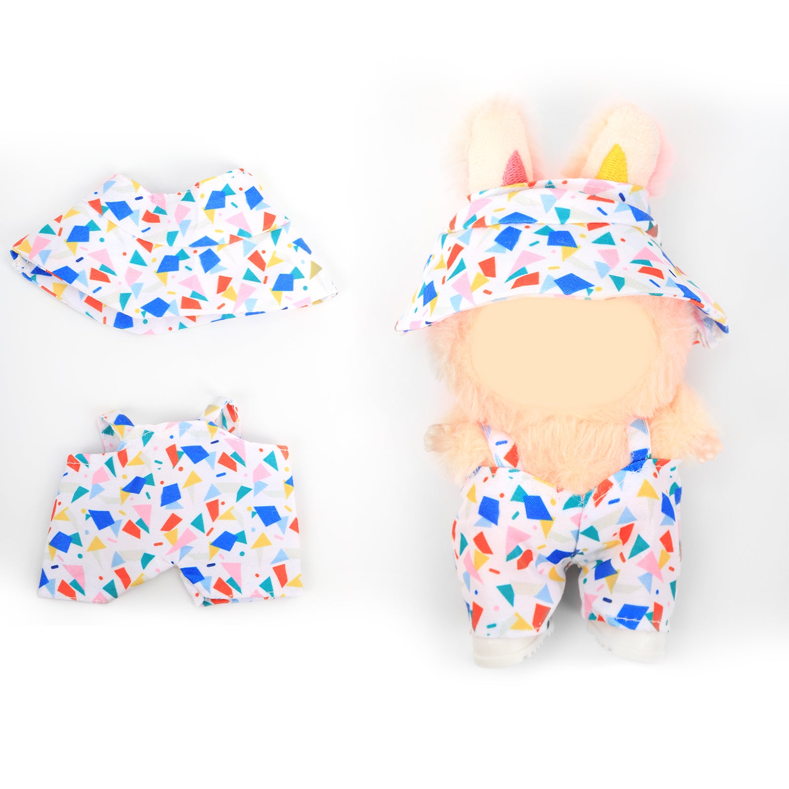 2Pcs Summer Beach Doll Clothes Outfit Set for 6.69 Inch Mini Plush Doll, Sleeveless Shirt & Elastic Shorts, Cute Casual Doll Dress Up Accessories (Doll Not Included)