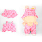 2Pcs Summer Beach Doll Clothes Outfit Set for 6.69 Inch Mini Plush Doll, Sleeveless Shirt & Elastic Shorts, Cute Casual Doll Dress Up Accessories (Doll Not Included)