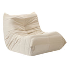 Oversized Bean Bag Chair for Adults, Memory Foam Fireside Chair and Comfy Lazy Floor Sofa for Living Room and Office, Beige,