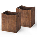 Farmhouse Wood Trash Can (5.3 Gallon) - Rectangular Office Wastebasket with Handles